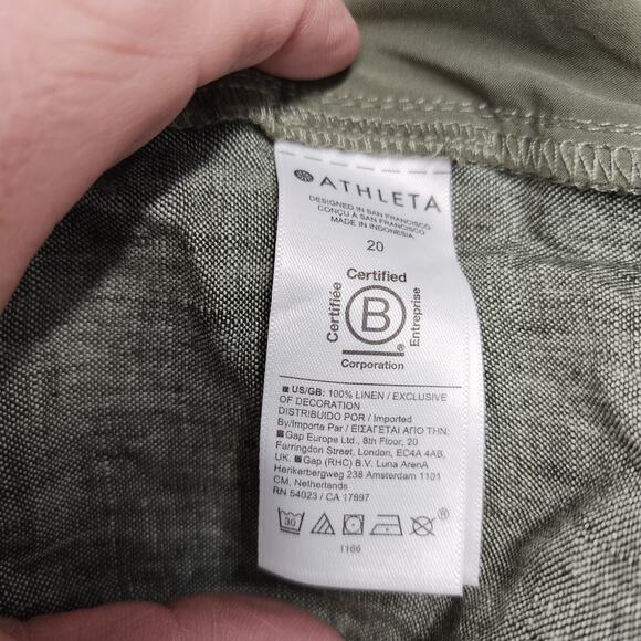 Athleta Voyager Linen Short Womens Plus Size 20 Green NEW Retail $79 - Picture 7 of 15